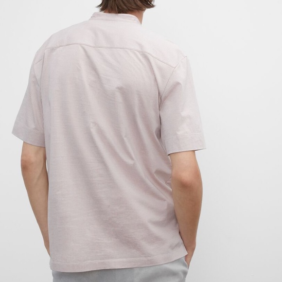 Short Sleeve Striped Knit Popover Shirt - New With Tags - NEVER WORN -White Base - Picture 2 of 4